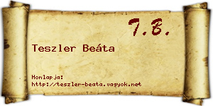 Teszler Beáta névjegykártya